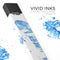 Blue Splatter Feather - Premium Decal Protective Skin-Wrap Sticker compatible with the Juul Labs vaping device