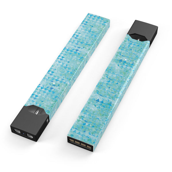 Blue Textured Triangle Pattern - Premium Decal Protective Skin-Wrap Sticker compatible with the Juul Labs vaping device
