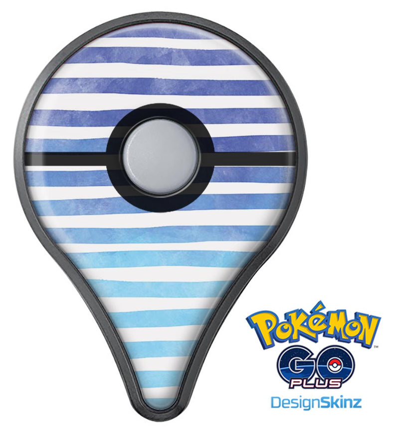 Blue WaterColor Ombre Stripes Pokémon GO Plus Vinyl Protective Decal Skin Kit