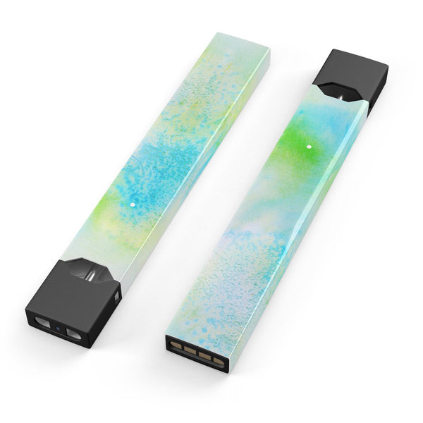 Blue to Green 4221 Absorbed Watercolor Texture - Premium Decal Protective Skin-Wrap Sticker compatible with the Juul Labs vaping device