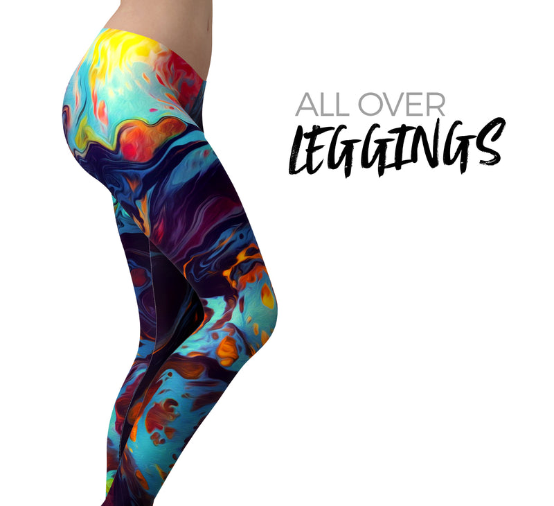 Blurred Abstract Flow V31 - All Over Print Womens Leggings / Yoga or Workout Pants