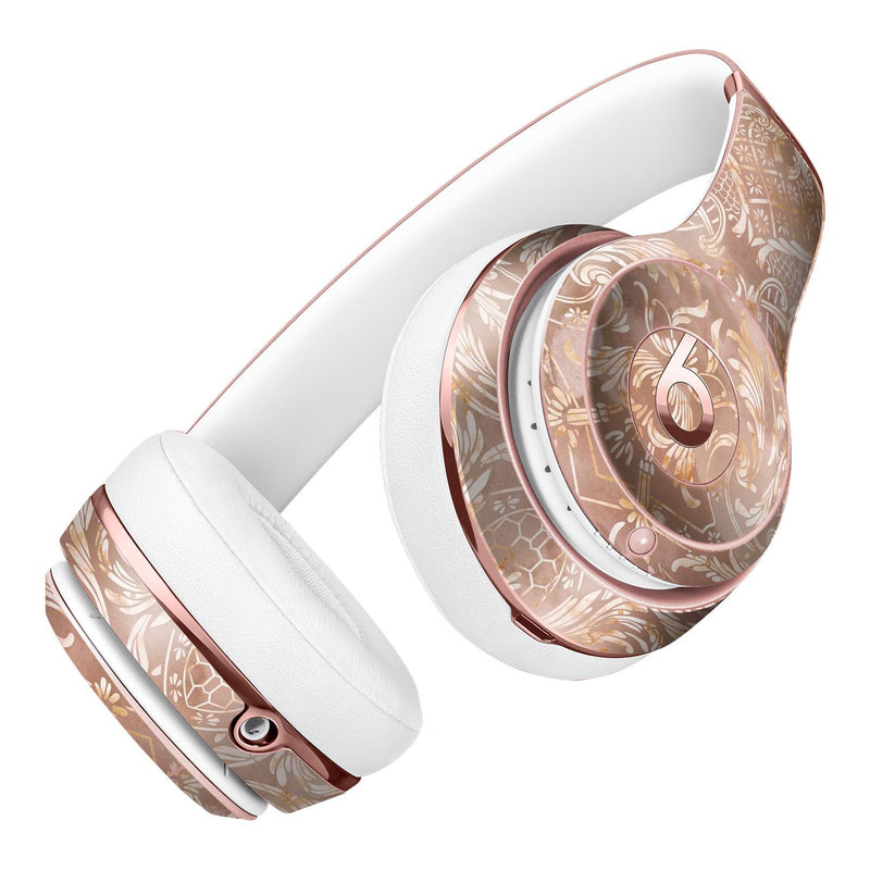Brown Damask v2 Watercolor Pattern Full-Body Skin Kit for the Beats by Dre Solo 3 Wireless Headphones