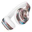 Brown Surface with Blue and White Whymsical Floral Pattern Full-Body Skin Kit for the Beats by Dre Solo 3 Wireless Headphones
