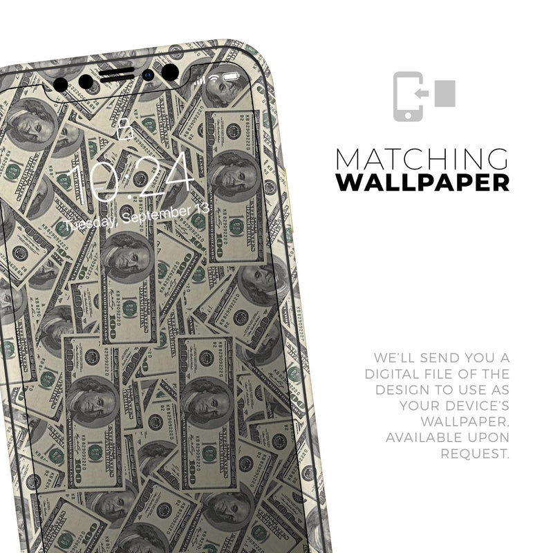 Hundred Dollar Bill - Skin-Kit compatible with the Apple iPhone 12, 12 Pro Max, 12 Mini, 11 Pro or 11 Pro Max (All iPhones Available)