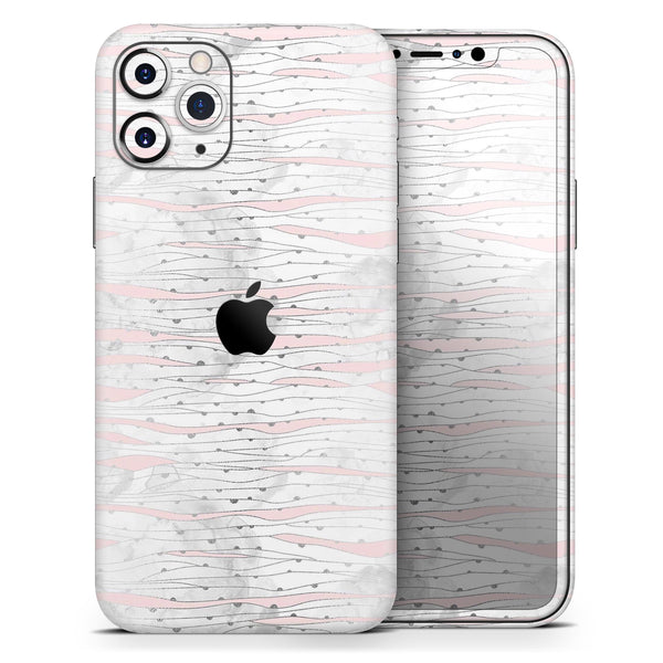 Karamfila Silver & Pink Marble V10 - Skin-Kit compatible with the Apple iPhone 12, 12 Pro Max, 12 Mini, 11 Pro or 11 Pro Max (All iPhones Available)