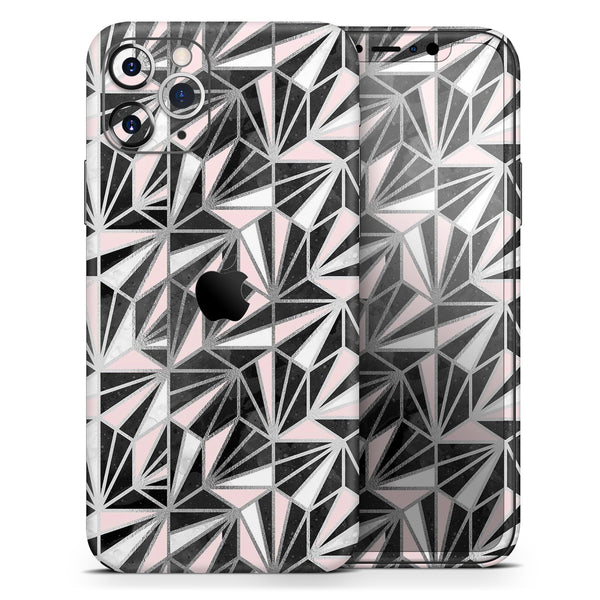 Karamfila Silver & Pink Marble V4 - Skin-Kit compatible with the Apple iPhone 12, 12 Pro Max, 12 Mini, 11 Pro or 11 Pro Max (All iPhones Available)
