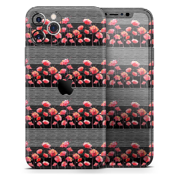 Karamfila Watercolo Poppies V2 - Skin-Kit compatible with the Apple iPhone 12, 12 Pro Max, 12 Mini, 11 Pro or 11 Pro Max (All iPhones Available)