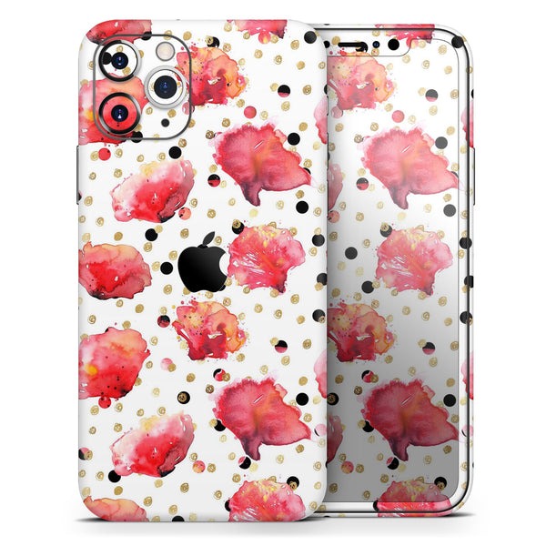 Karamfila Watercolo Poppies V4 - Skin-Kit compatible with the Apple iPhone 12, 12 Pro Max, 12 Mini, 11 Pro or 11 Pro Max (All iPhones Available)