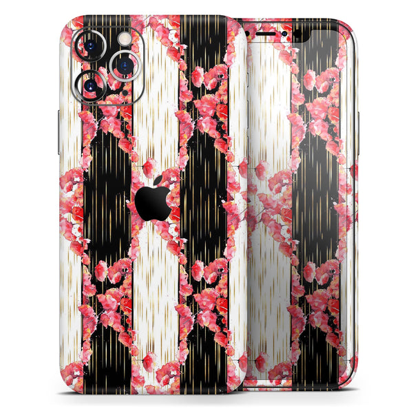 Karamfila Watercolo Poppies V6 - Skin-Kit compatible with the Apple iPhone 12, 12 Pro Max, 12 Mini, 11 Pro or 11 Pro Max (All iPhones Available)