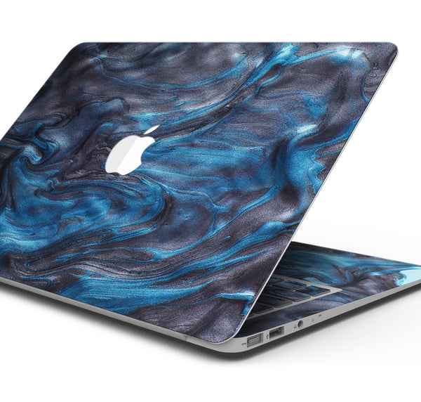 Modern Marble Sapphire Metallic Mix V12 - Skin Decal Wrap Kit Compatible with the Apple MacBook Pro, Pro with Touch Bar or Air (11", 12", 13", 15" & 16" - All Versions Available)