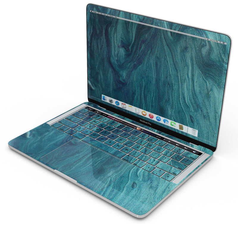 Modern Marble Sapphire Metallic Mix V4 - Skin Decal Wrap Kit Compatible with the Apple MacBook Pro, Pro with Touch Bar or Air (11", 12", 13", 15" & 16" - All Versions Available)