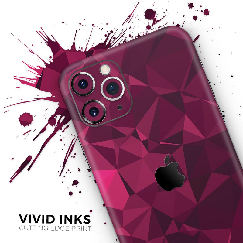 Pink and Red Geometric Triangles - Skin-Kit compatible with the Apple iPhone 12, 12 Pro Max, 12 Mini, 11 Pro or 11 Pro Max (All iPhones Available)