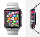 The Abstract Striped Vibrant Trangles Full-Body Skin Set for the Apple Watch