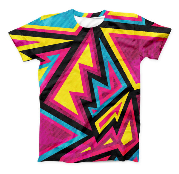The Crazy Retro Squiggles V2 ink-Fuzed Unisex All Over Full-Printed Fitted Tee Shirt