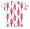 The Crimson Feather Pattern ink-Fuzed Unisex All Over Full-Printed Fitted Tee Shirt