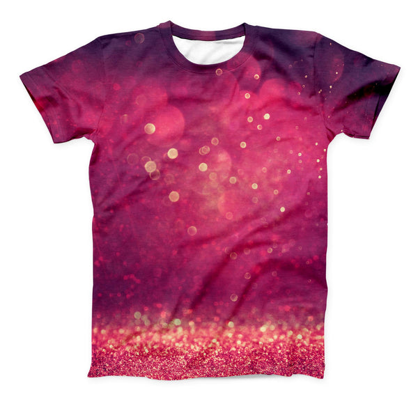 The Dark Pink Shimmering Orbs of Light ink-Fuzed Unisex All Over Full-Printed Fitted Tee Shirt