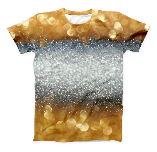 The Gold and Silver Unfocused Orbs of Glowing Light ink-Fuzed Unisex All Over Full-Printed Fitted Tee Shirt
