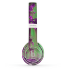 The Green Metal with Purple Rust Skin Set for the Beats by Dre Solo 2 Wireless Headphones