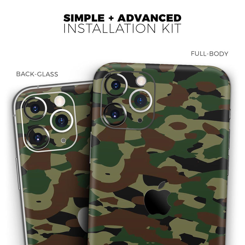 Traditional Camouflage - Skin-Kit compatible with the Apple iPhone 12, 12 Pro Max, 12 Mini, 11 Pro or 11 Pro Max (All iPhones Available)