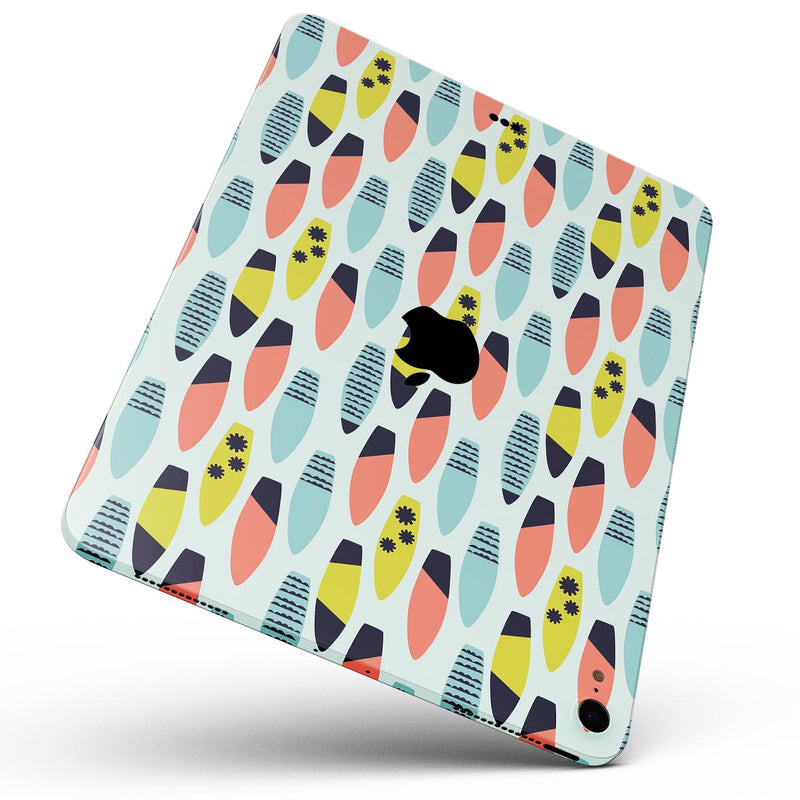 Vibrant Colored Surfboard Pattern - Full Body Skin Decal for the Apple iPad Pro 12.9", 11", 10.5", 9.7", Air or Mini (All Models Available)