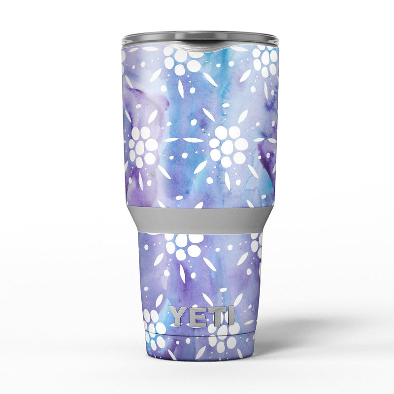White_Abstract_Flowers_Over_Purple_and_Blue_Cloud_Mix_-_Yeti_Rambler_Skin_Kit_-_30oz_-_V5.jpg