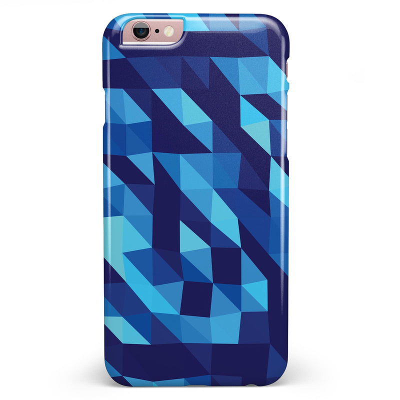 50 Shades of Blue Geometric Triangles iPhone 6/6s or 6/6s Plus INK-Fuzed Case