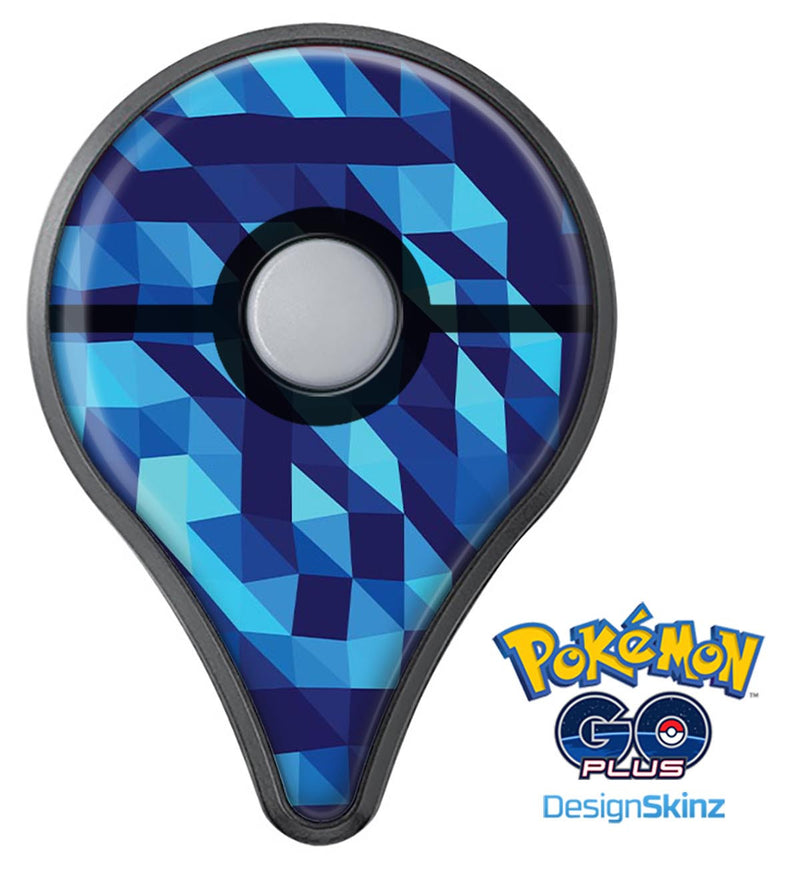 50 Shades of Blue Geometric Triangles Pokémon GO Plus Vinyl Protective Decal Skin Kit