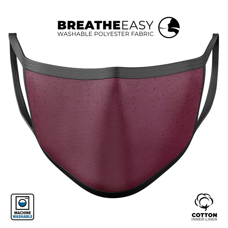 50 Shades of Burgandy Micro Hearts - Made in USA Mouth Cover Unisex Anti-Dust Cotton Blend Reusable & Washable Face Mask with Adjustable Sizing for Adult or Child