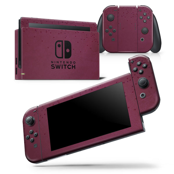 50 Shades of Burgandy Micro Hearts - Skin Wrap Decal for Nintendo Switch Lite Console & Dock - 3DS XL - 2DS - Pro - DSi - Wii - Joy-Con Gaming Controller
