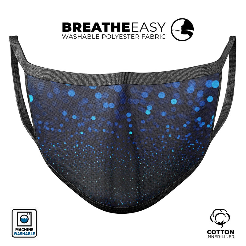 50 Shades of Unflocused Blue - Made in USA Mouth Cover Unisex Anti-Dust Cotton Blend Reusable & Washable Face Mask with Adjustable Sizing for Adult or Child