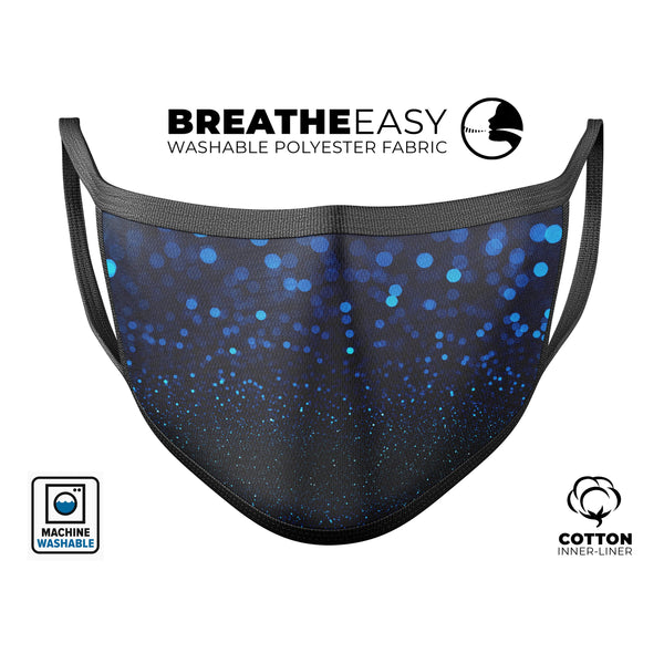 50 Shades of Unflocused Blue - Made in USA Mouth Cover Unisex Anti-Dust Cotton Blend Reusable & Washable Face Mask with Adjustable Sizing for Adult or Child