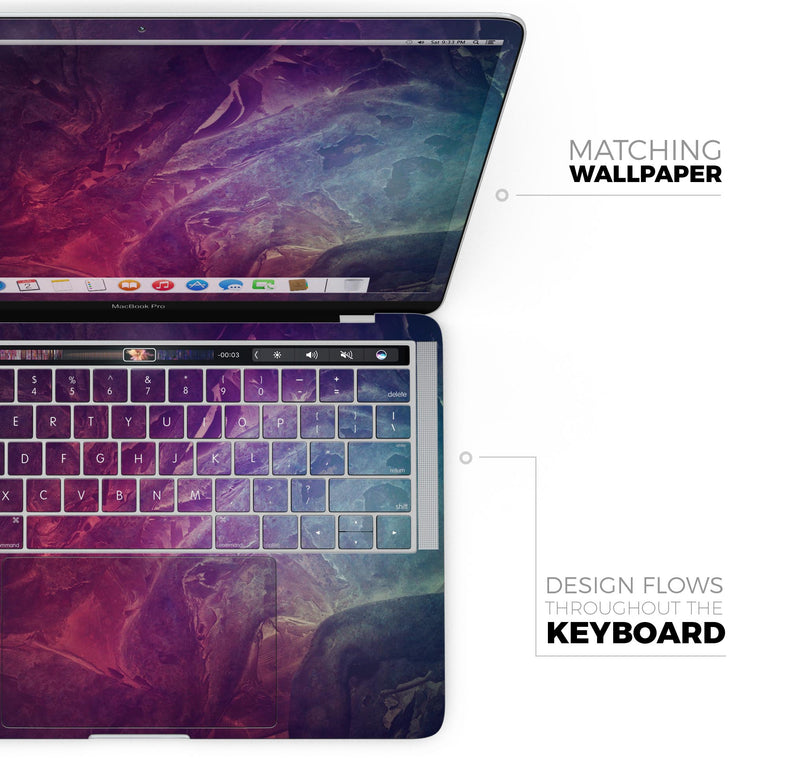 Abstract Fire & Ice V15 - Skin Decal Wrap Kit Compatible with the Apple MacBook Pro, Pro with Touch Bar or Air (11", 12", 13", 15" & 16" - All Versions Available)