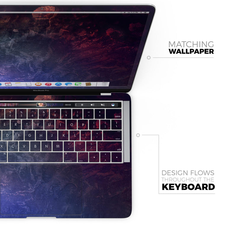 Abstract Fire & Ice V8 - Skin Decal Wrap Kit Compatible with the Apple MacBook Pro, Pro with Touch Bar or Air (11", 12", 13", 15" & 16" - All Versions Available)