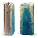 Abstract Aqua and Gold Geometric Shapes iPhone 6/6s or 6/6s Plus 2-Piece Hybrid INK-Fuzed Case