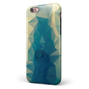 Abstract Aqua and Gold Geometric Shapes iPhone 6/6s or 6/6s Plus 2-Piece Hybrid INK-Fuzed Case