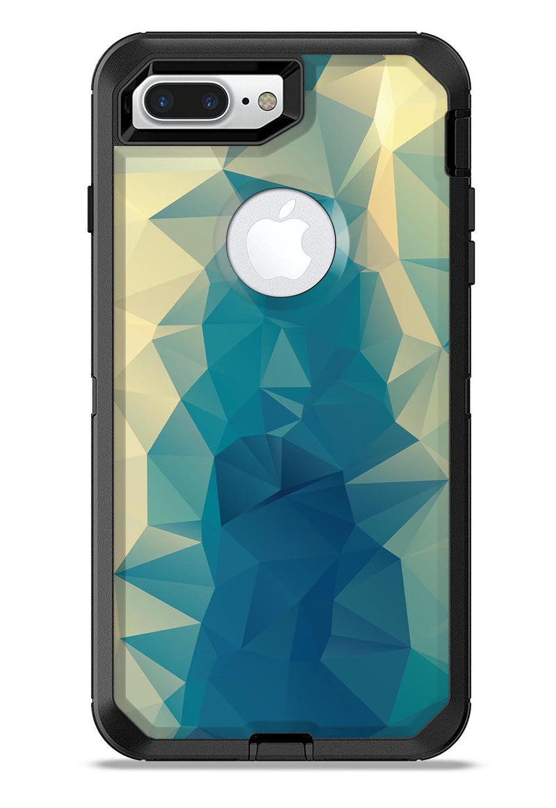 Abstract Aqua and Gold Geometric Shapes - iPhone 7 or 7 Plus Commuter Case Skin Kit