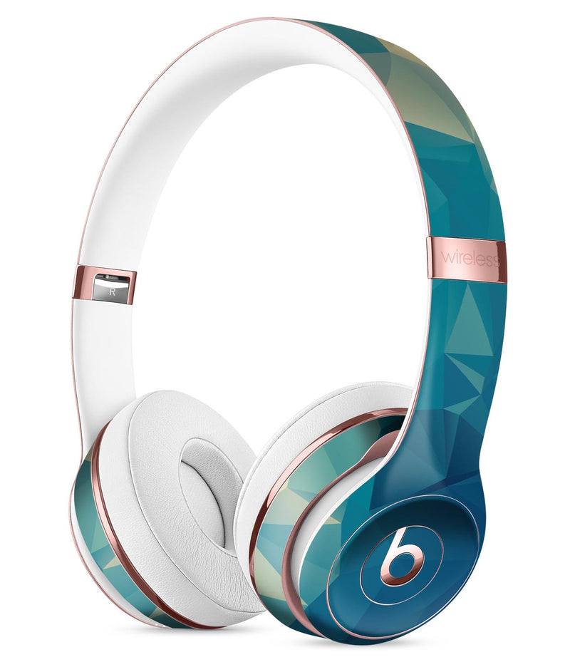 Abstract Aqua and Gold Geometric Shapes Full-Body Skin Kit for the Beats by Dre Solo 3 Wireless Headphones
