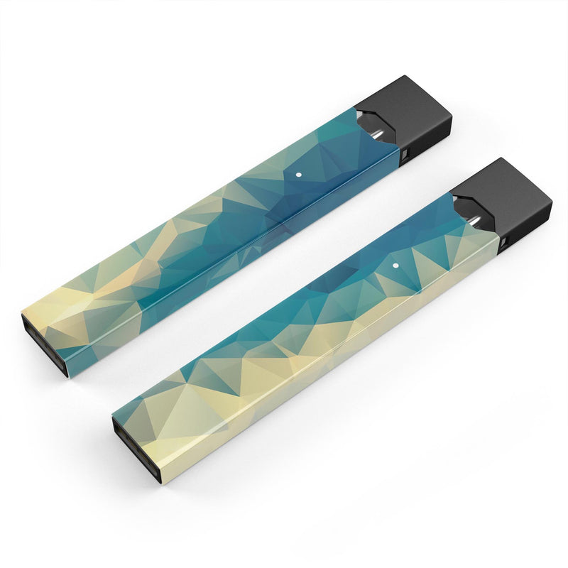 Abstract Aqua and Gold Geometric Shapes - Premium Decal Protective Skin-Wrap Sticker compatible with the Juul Labs vaping device
