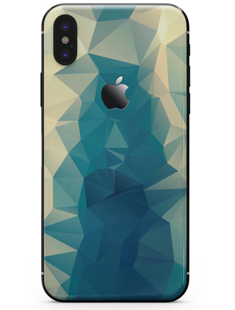 Abstract Aqua and Gold Geometric Shapes - iPhone X Skin-Kit