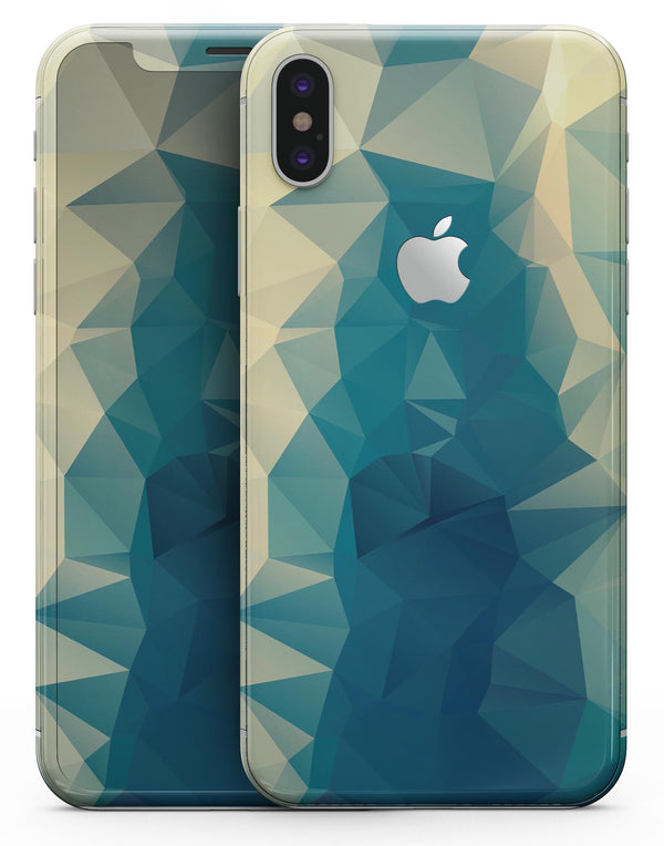 Abstract Aqua and Gold Geometric Shapes - iPhone X Skin-Kit