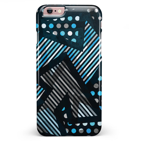 Abstract Black and Blue Overlap iPhone 6/6s or 6/6s Plus INK-Fuzed Case