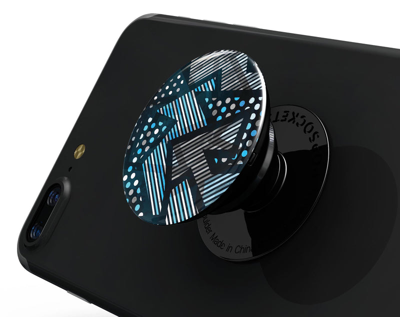 Abstract Black and Blue Overlap - Skin Kit for PopSockets and other Smartphone Extendable Grips & Stands