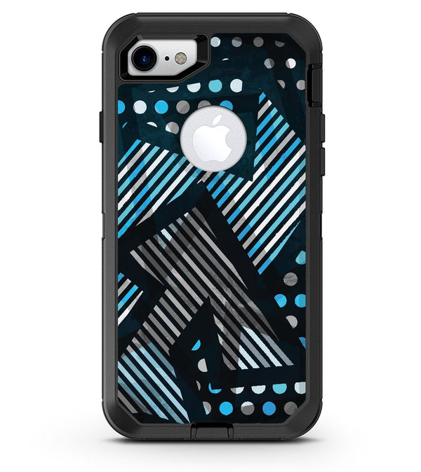 Abstract Black and Blue Overlap - iPhone 7 or 8 OtterBox Case & Skin Kits