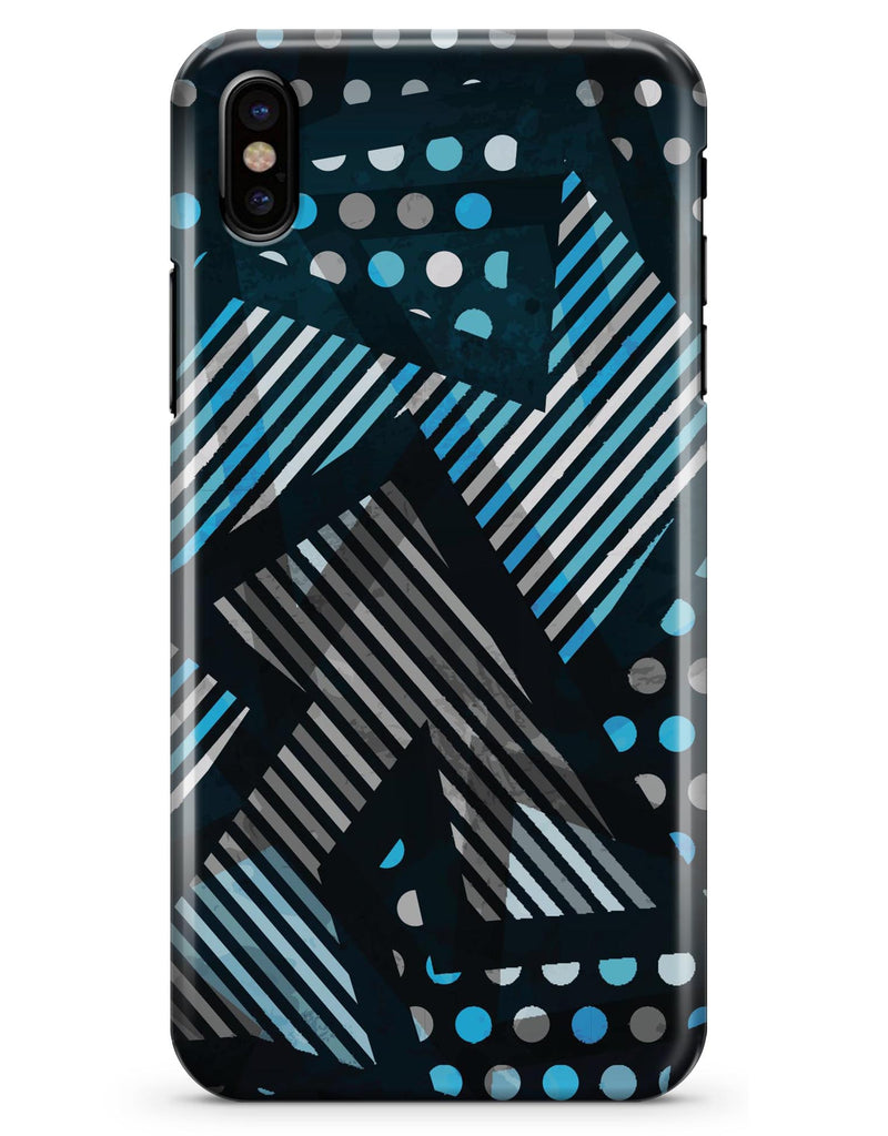 Abstract Black and Blue Overlap - iPhone X Clipit Case
