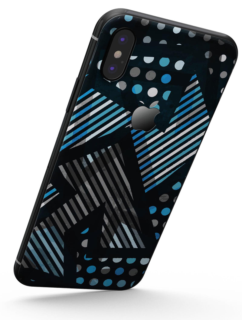 Abstract Black and Blue Overlap - iPhone X Skin-Kit