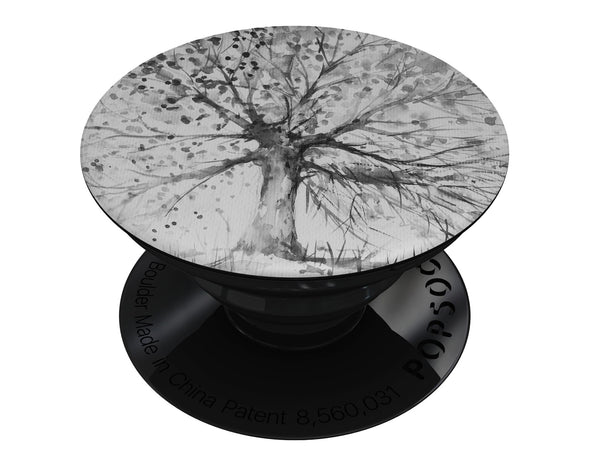Abstract Black and White WaterColor Vivid Tree - Skin Kit for PopSockets and other Smartphone Extendable Grips & Stands