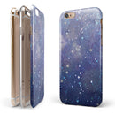 Abstract Blue Grungy Stars iPhone 6/6s or 6/6s Plus 2-Piece Hybrid INK-Fuzed Case
