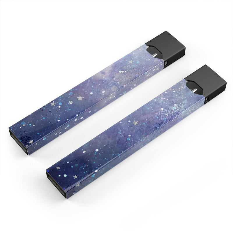 Abstract Blue Grungy Stars - Premium Decal Protective Skin-Wrap Sticker compatible with the Juul Labs vaping device