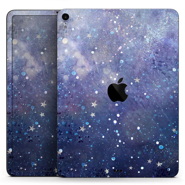Abstract Blue Grungy Stars - Full Body Skin Decal for the Apple iPad Pro 12.9", 11", 10.5", 9.7", Air or Mini (All Models Available)
