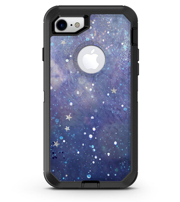 Abstract Blue Grungy Stars - iPhone 7 or 8 OtterBox Case & Skin Kits
